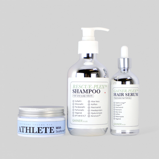 Athlete Wax Care Pack – komplet pleje og styling med shampoo, serum og super stærk voks for sundt og velplejet hår.