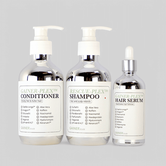 Essential Pack – komplet hårpleje med shampoo, balsam og serum for sundt, blødt og fyldigt hår og en velplejet hovedbund.