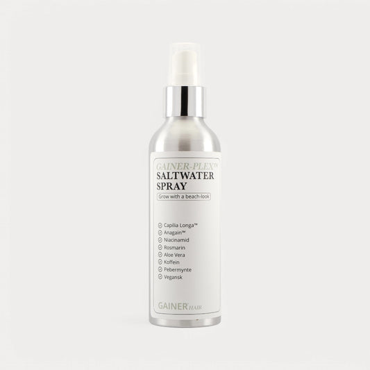 Gainer-Plex Saltwater Spray – naturlig saltvandsstyling med frisk duft, volumen og ingredienser, der styrker hår og hovedbund.